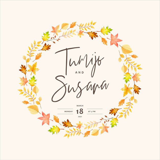 elegant autumn wedding invitation card template