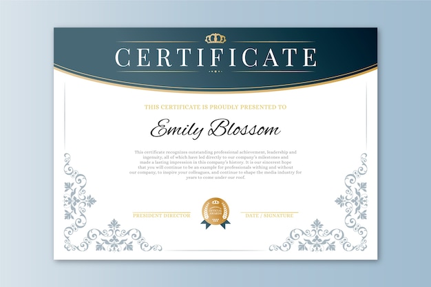 Elegant award certificate template