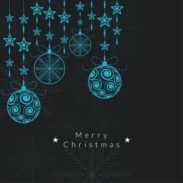 Free vector elegant background of christmas balls and stars