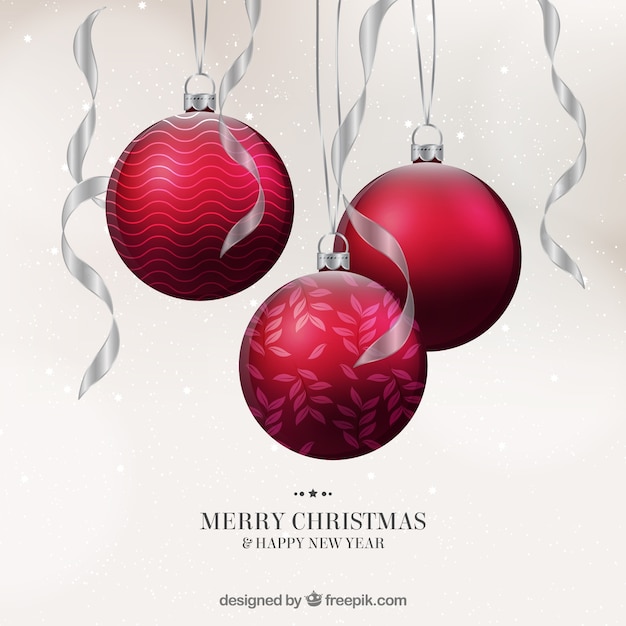 Free vector elegant background of christmas balls