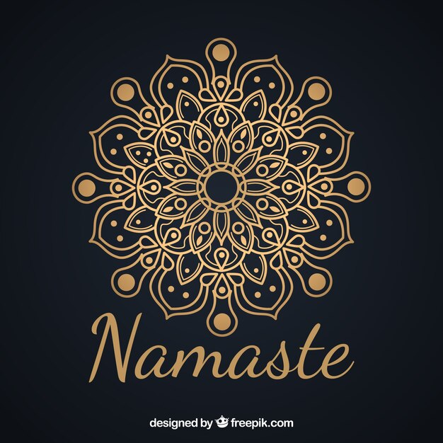 Elegant background of namaste with mandala