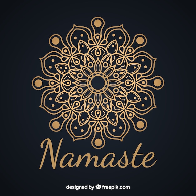 Elegant background of namaste with mandala