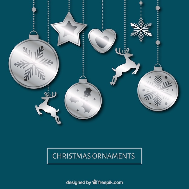 Free vector elegant background of silver ornaments