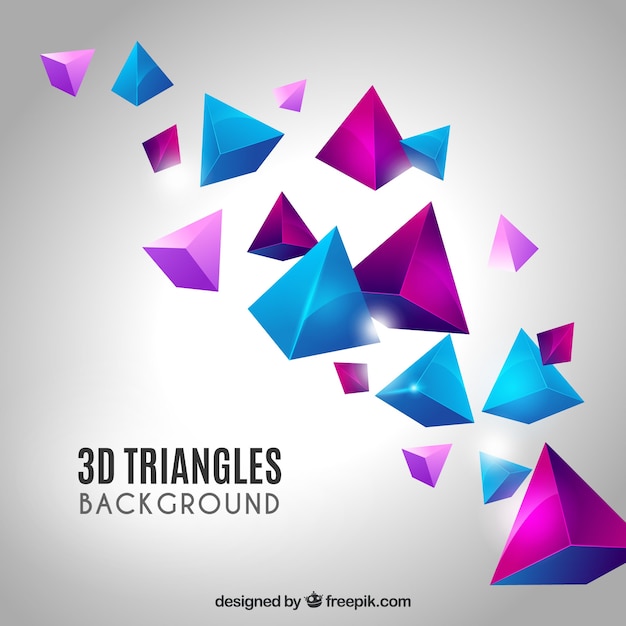 Free vector elegant background with 3d triangles