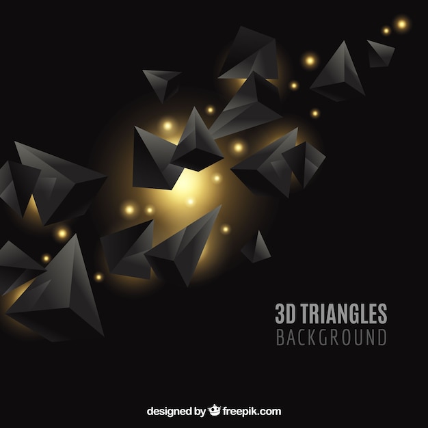 Free vector elegant background with 3d triangles