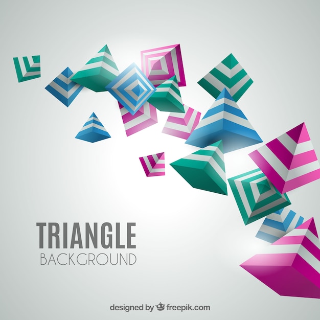 Elegant background with 3d triangles