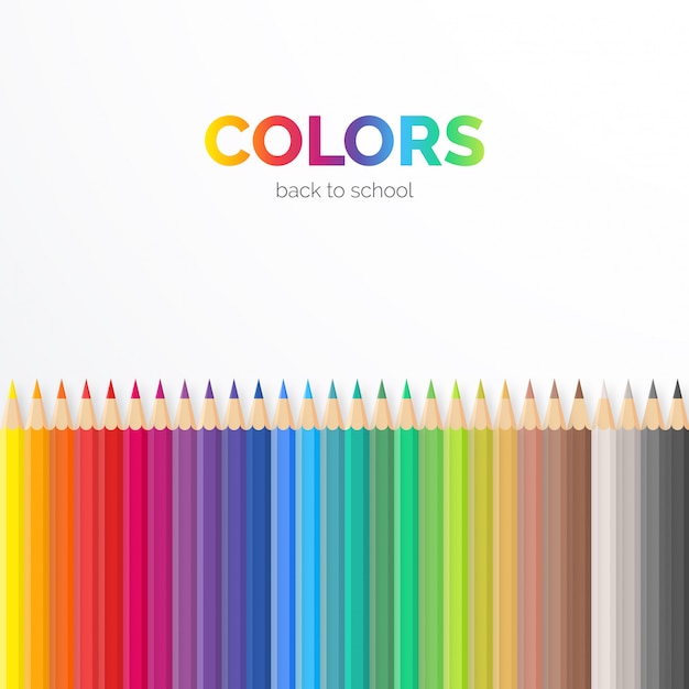 Free vector elegant background with colorful pencils