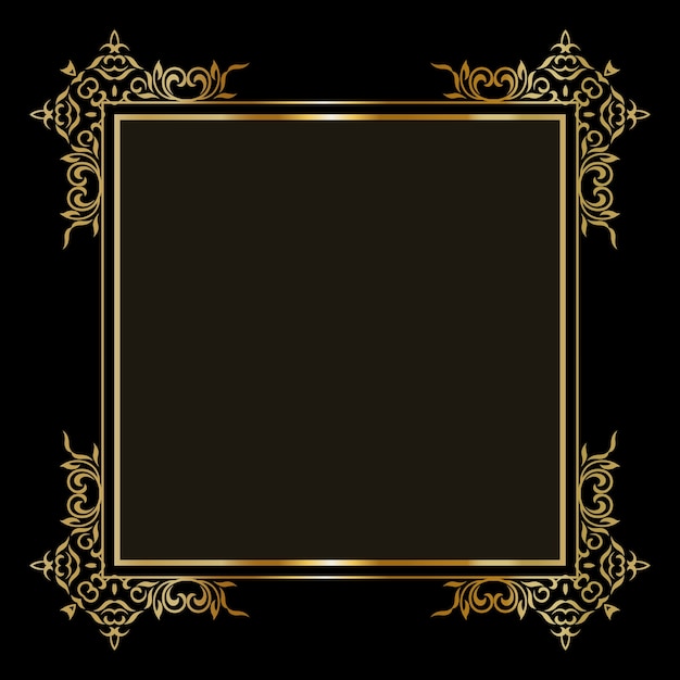 Free vector elegant background with a decorative gold border