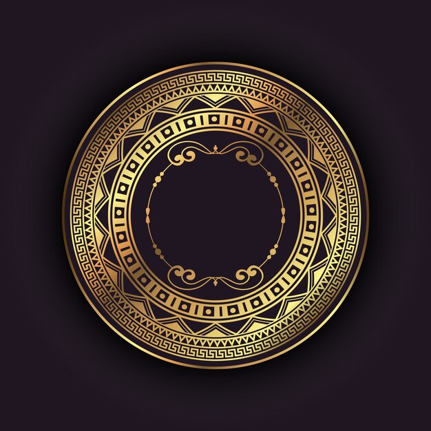 Elegant background with gold circular frame 