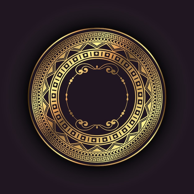 Elegant background with gold circular frame 