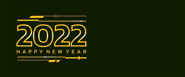 Elegant background with gold color happy new year 2022 banner design vector