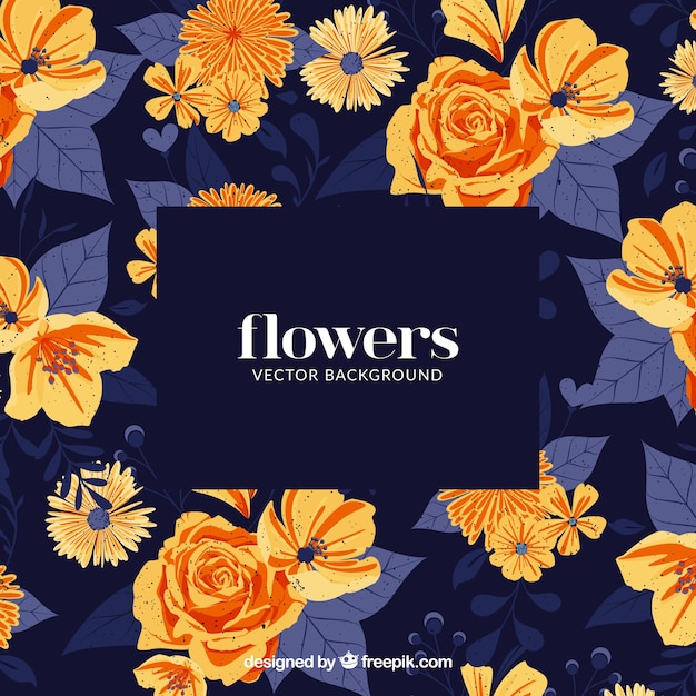 Free vector elegant background with variety of flowers