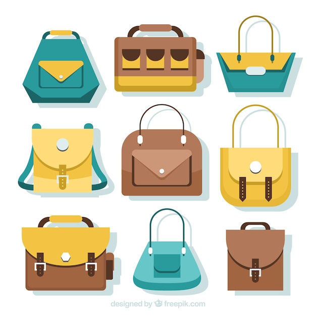 Free Vector | Pack of bags with different styles