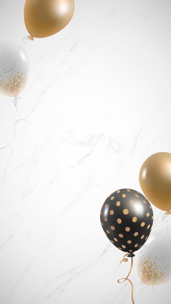 Elegant balloons frame design mobile phone wallpaper vector