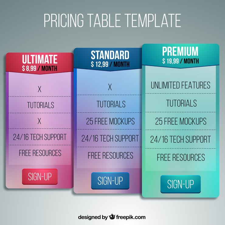 Free Vector elegant banners for various web prices