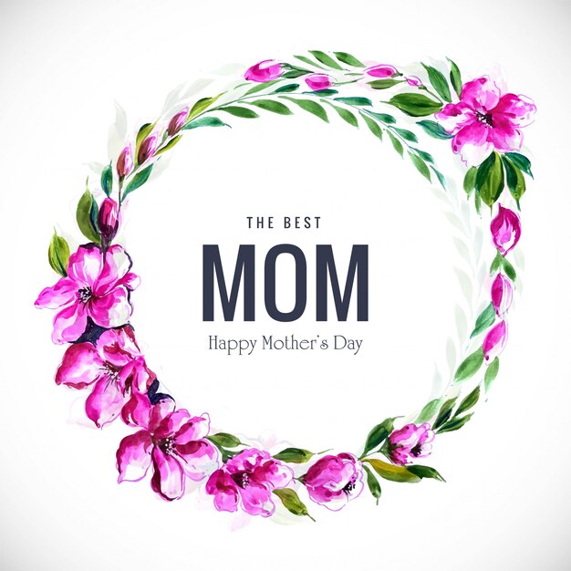 Free vector elegant beautiful mothers day card flowers frame