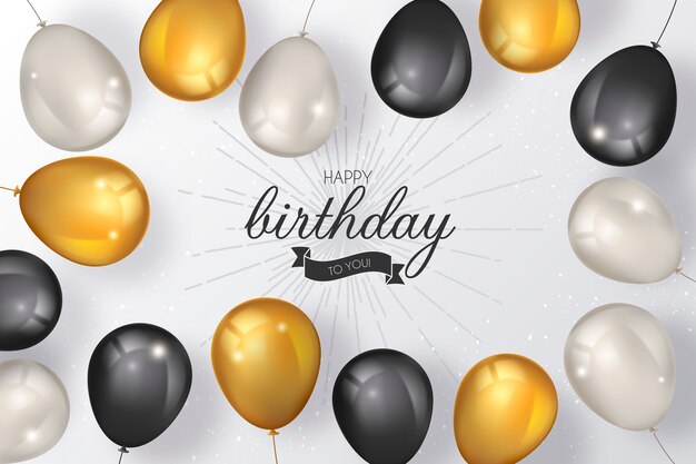 Elegant Birthday Background with Luxury Balloons