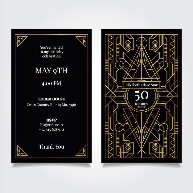 elegant birthday card invitation template