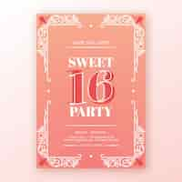 Free vector elegant birthday card invitation template