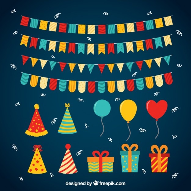 Free vector elegant birthday decorations