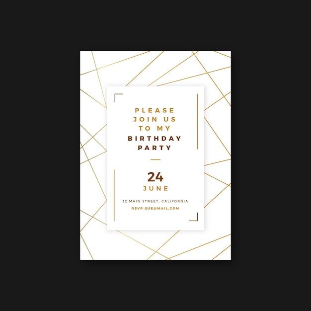 Free vector elegant birthday invitation template