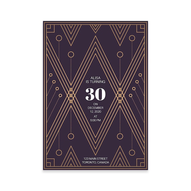 Elegant birthday invitation template