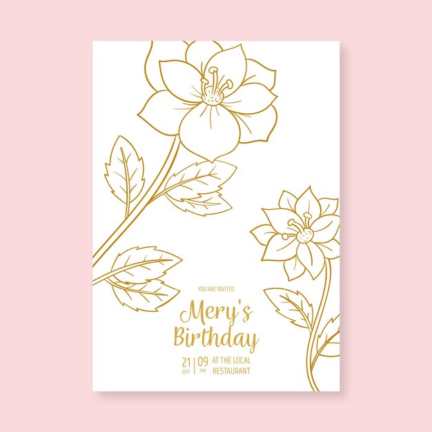 Elegant birthday invitation template