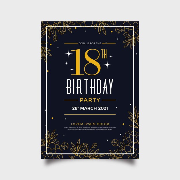 Elegant birthday invitation template