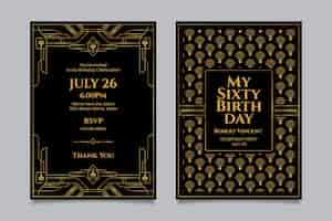 Free vector elegant birthday invitation template