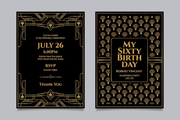 Elegant birthday invitation template