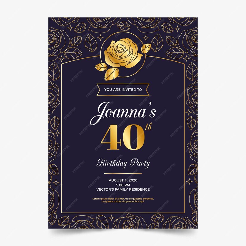 Free Vector | Elegant birthday invitation template