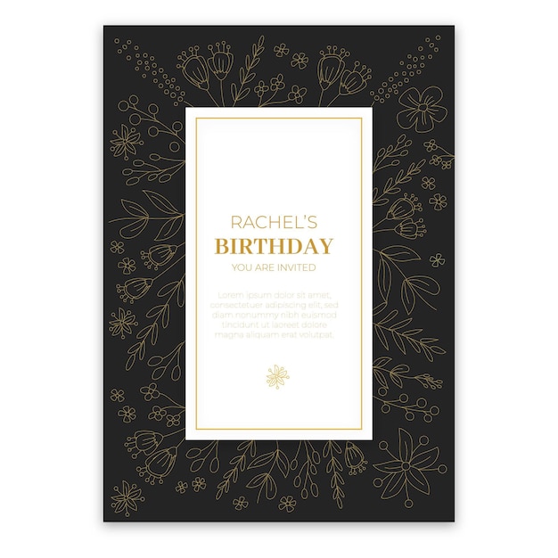 Elegant birthday invitation template