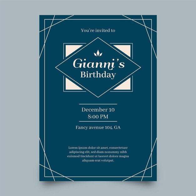 elegant birthday invitation template