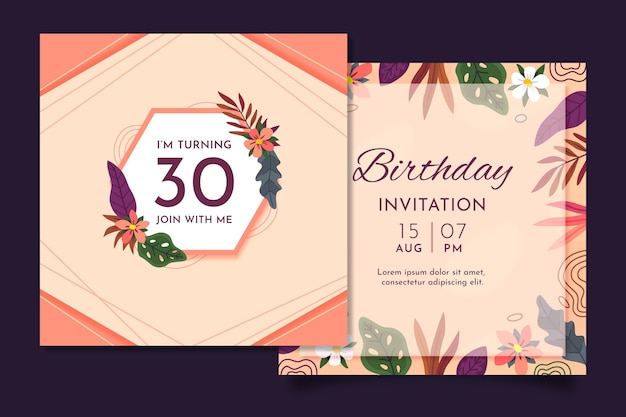 Elegant birthday invitation template