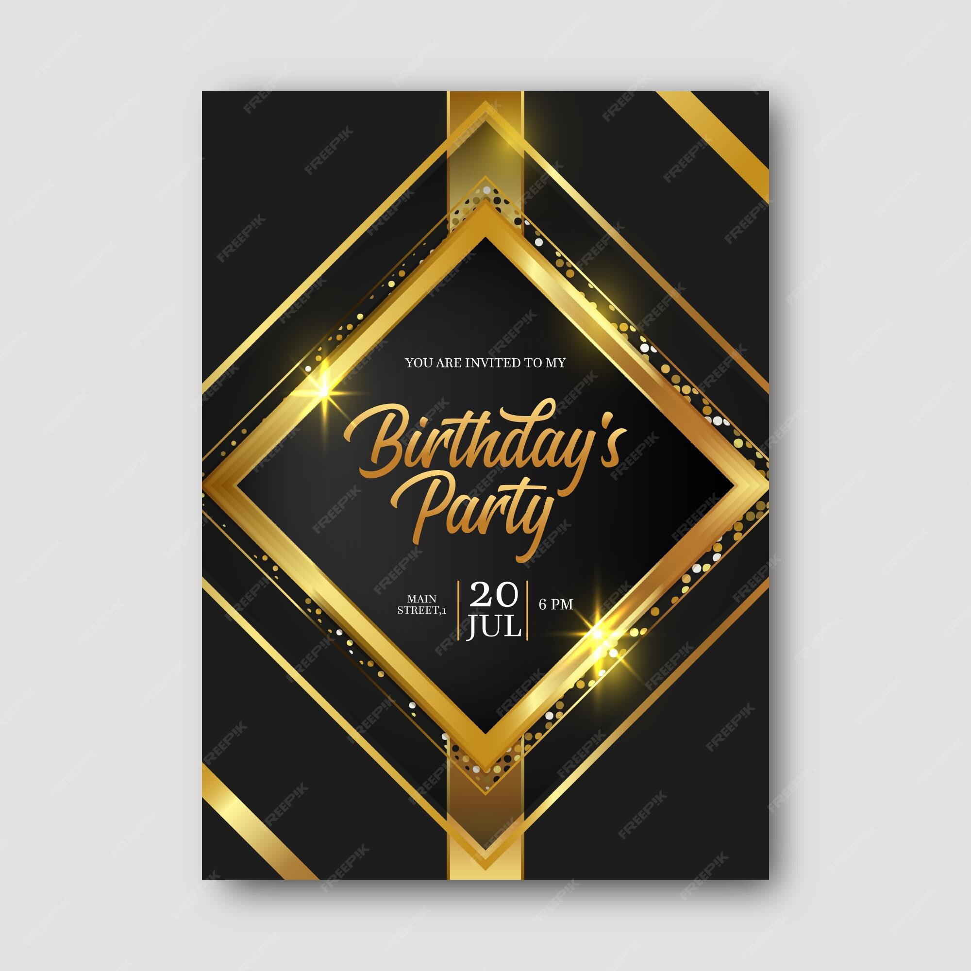 free vector | elegant birthday invitation template