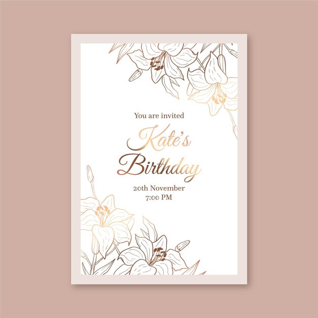 Elegant birthday invitation template