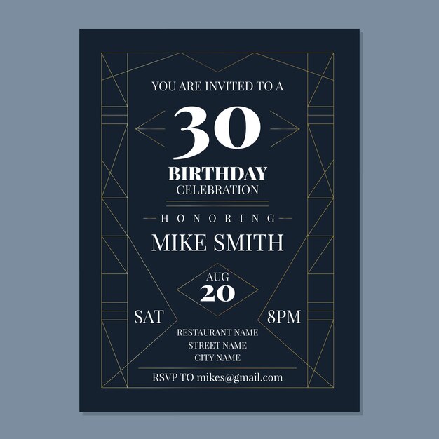 elegant birthday invitation