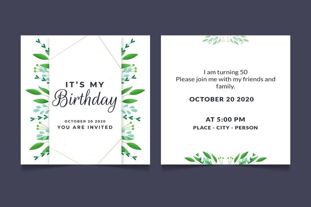 Elegant birthday invitation