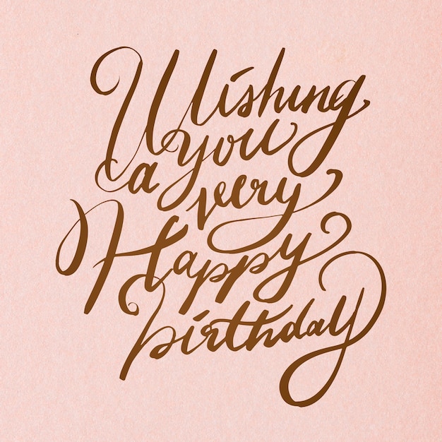 Elegante calligrafia corsiva di auguri di compleanno