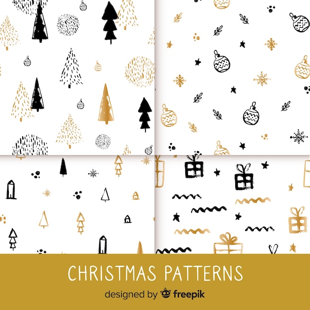 Download Free Elegant Black And Golden Christmas Pattern Collection Svg Dxf Eps Png Logo Svg File Free Download