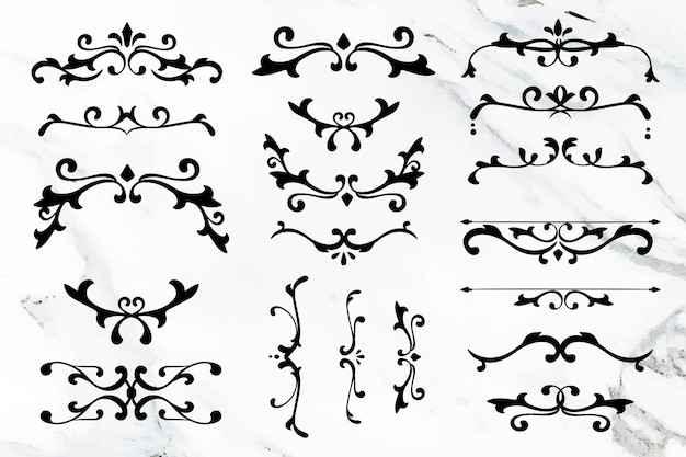 Elegant black flourish ornament vector frame collection