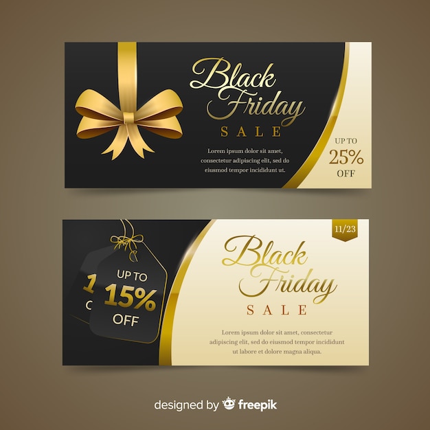 Free vector elegant black friday discount banners