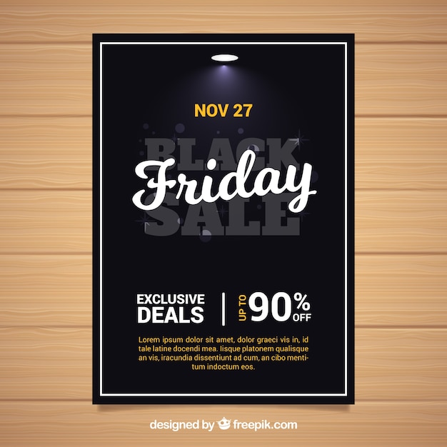 Free vector elegant black friday poster template