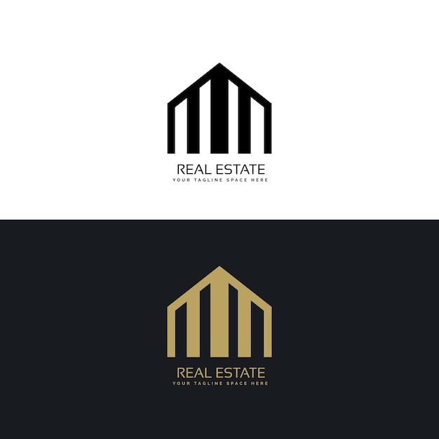 Free vector elegant black and gold real estate logo