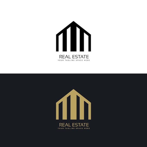 Elegant black and gold real estate logo