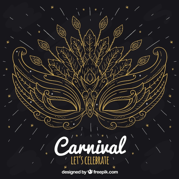 Free vector elegant black and golden carnival background