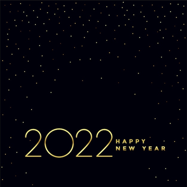Elegant black and golden new year 2022 simple greeting