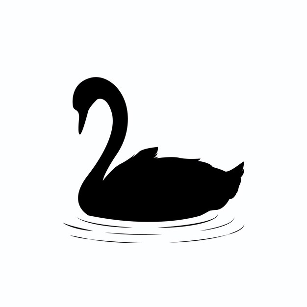 Elegant black swan silhouette