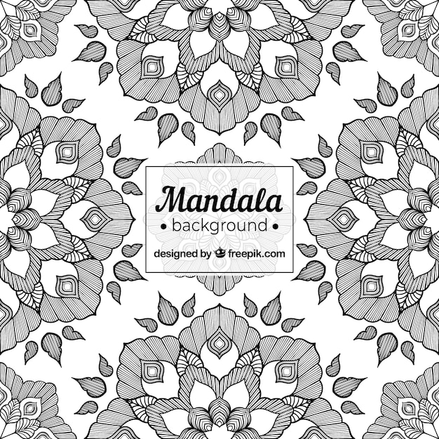 Elegant black and white mandala background