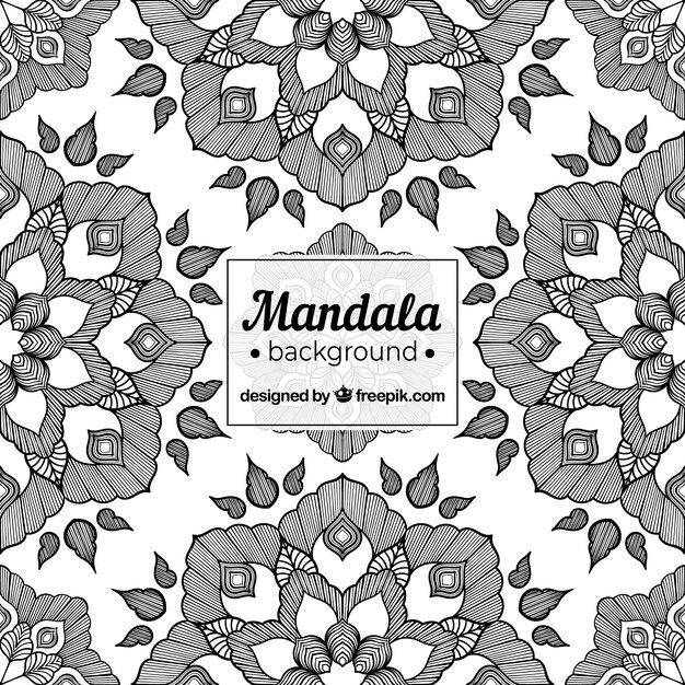 Elegant black and white mandala background